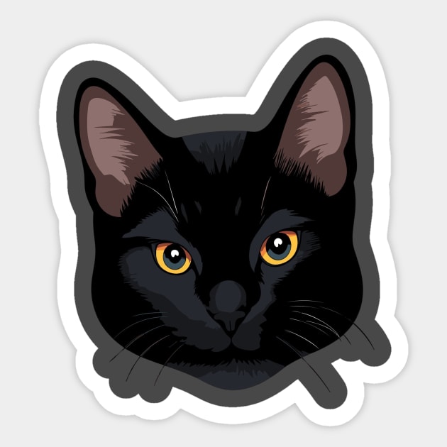 Cute Black Cat Sticker by Pestach